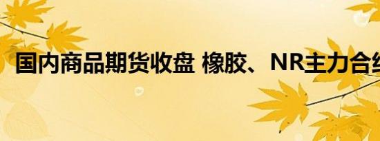国内商品期货收盘 橡胶、NR主力合约跌停
