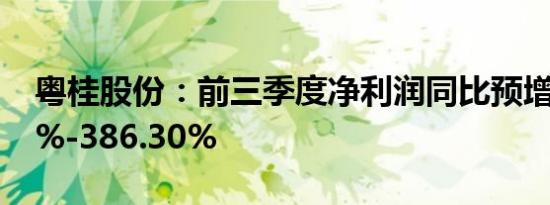 粤桂股份：前三季度净利润同比预增340.96%-386.30%