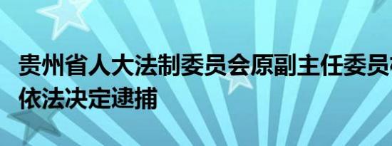 贵州省人大法制委员会原副主任委员杨再春被依法决定逮捕