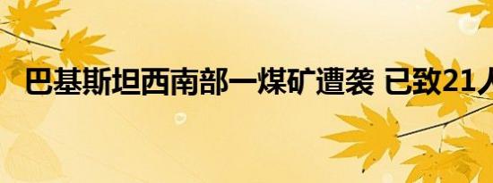巴基斯坦西南部一煤矿遭袭 已致21人死亡