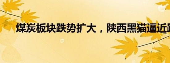 煤炭板块跌势扩大，陕西黑猫逼近跌停