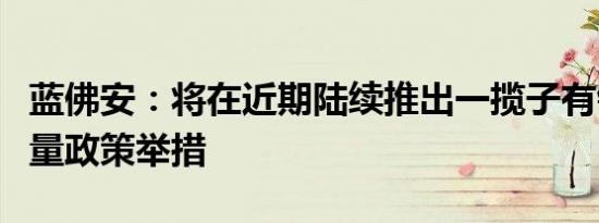 蓝佛安：将在近期陆续推出一揽子有针对性增量政策举措