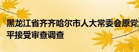黑龙江省齐齐哈尔市人大常委会原党组成员王平接受审查调查
