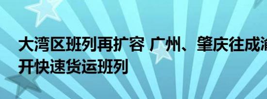 大湾区班列再扩容 广州、肇庆往成渝地区首开快速货运班列