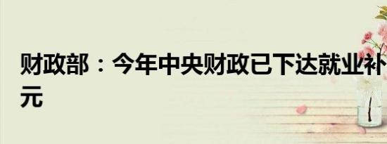 财政部：今年中央财政已下达就业补助667亿元