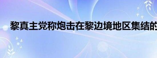 黎真主党称炮击在黎边境地区集结的以军