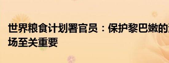 世界粮食计划署官员：保护黎巴嫩的港口和机场至关重要
