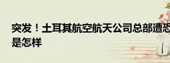 突发！土耳其航空航天公司总部遭恐袭 详情是怎样