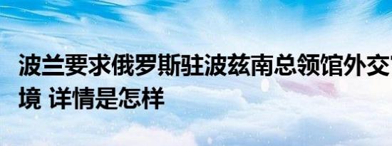 波兰要求俄罗斯驻波兹南总领馆外交官限期离境 详情是怎样