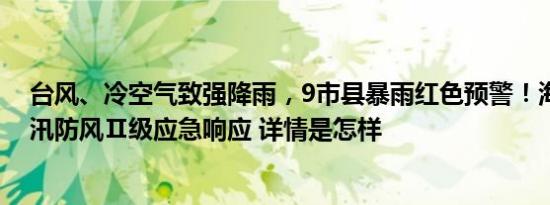 台风、冷空气致强降雨，9市县暴雨红色预警！海南启动防汛防风Ⅱ级应急响应 详情是怎样