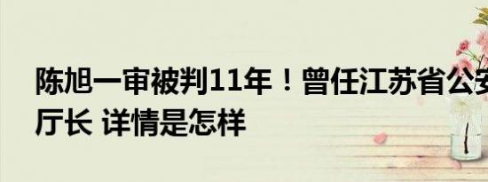 陈旭一审被判11年！曾任江苏省公安厅原副厅长 详情是怎样