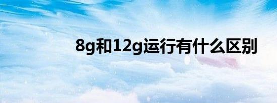 8g和12g运行有什么区别