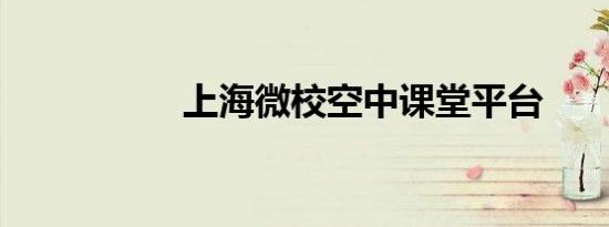 上海微校空中课堂平台