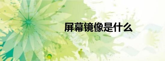 屏幕镜像是什么