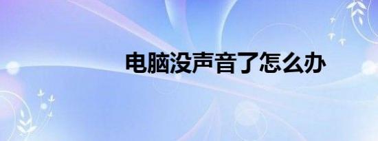 电脑没声音了怎么办