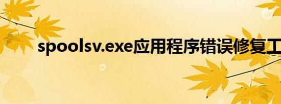 spoolsv.exe应用程序错误修复工具