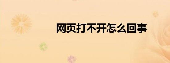 网页打不开怎么回事