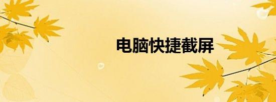 电脑快捷截屏