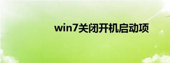 win7关闭开机启动项