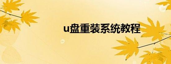 u盘重装系统教程
