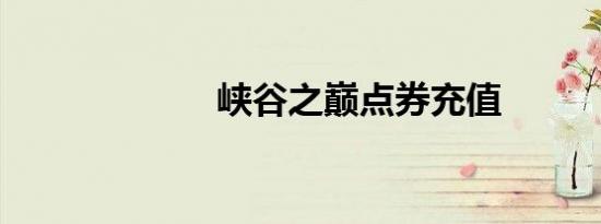 峡谷之巅点券充值