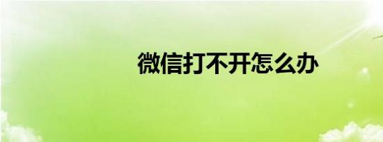微信打不开怎么办