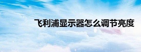 飞利浦显示器怎么调节亮度