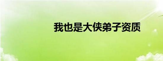我也是大侠弟子资质