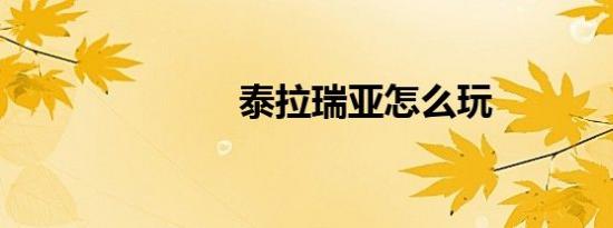 泰拉瑞亚怎么玩