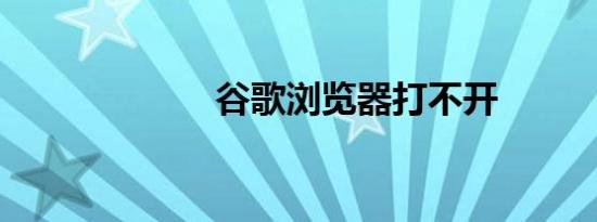 谷歌浏览器打不开