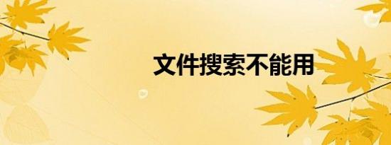 文件搜索不能用