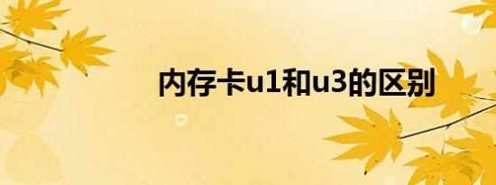 内存卡u1和u3的区别