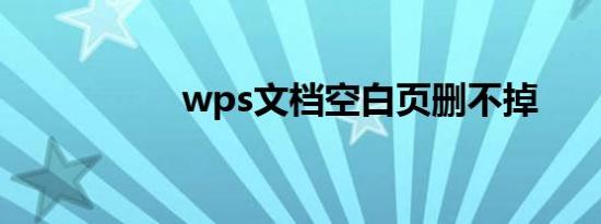 wps文档空白页删不掉