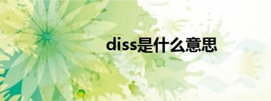 diss是什么意思