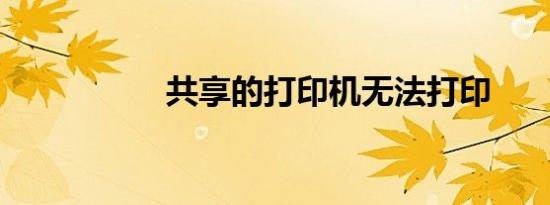 共享的打印机无法打印