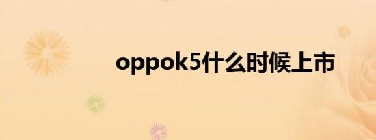 oppok5什么时候上市