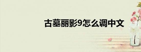 古墓丽影9怎么调中文