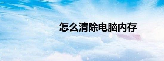 怎么清除电脑内存
