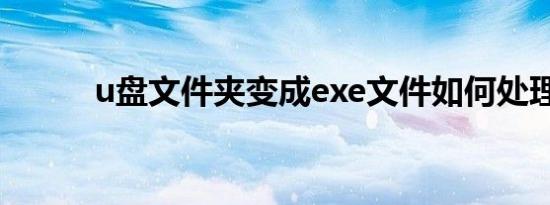 u盘文件夹变成exe文件如何处理