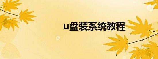 u盘装系统教程