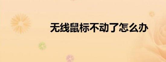 无线鼠标不动了怎么办