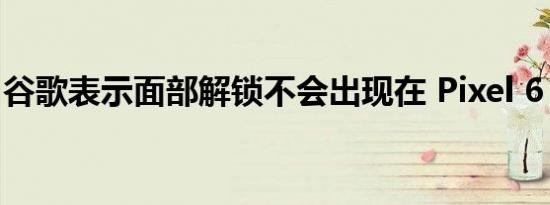 谷歌表示面部解锁不会出现在 Pixel 6 Pro 上