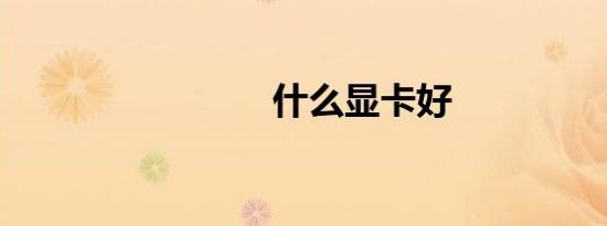 什么显卡好