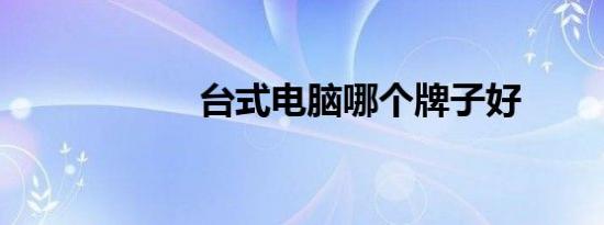 台式电脑哪个牌子好