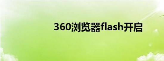 360浏览器flash开启