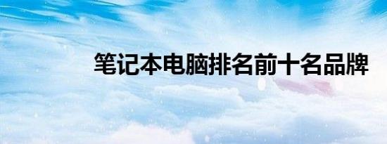 笔记本电脑排名前十名品牌