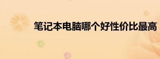 笔记本电脑哪个好性价比最高