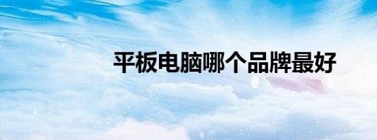 平板电脑哪个品牌最好