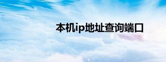 本机ip地址查询端口