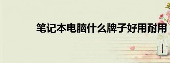 笔记本电脑什么牌子好用耐用